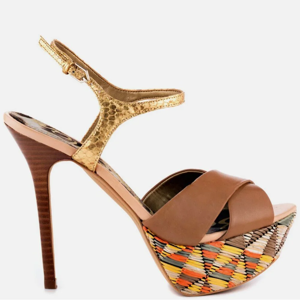 NWOB Sam Edelman Mason Leather Stiletto Platform Sandal